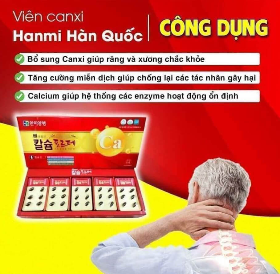 Công dụng Viên Canxi Hanmi Hàn Quốc, hộp 120 viên Công dụng Viên Canxi Hanmi Hàn Quốc, hộp 120 viên