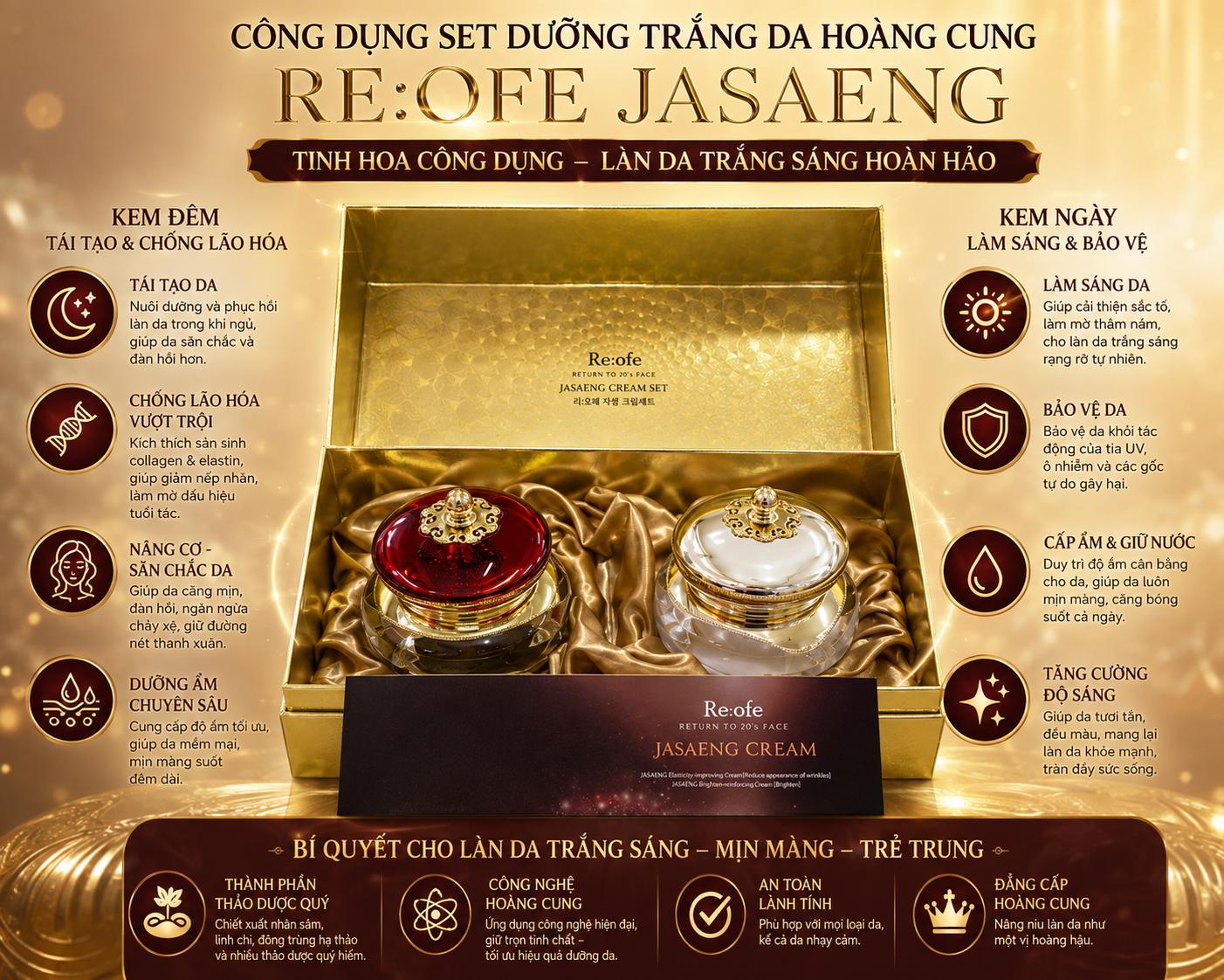 Set Dưỡng Trắng Da Hoàng Cung Re:ofe Jasaeng Set Dưỡng Trắng Da Hoàng Cung Re:ofe Jasaeng