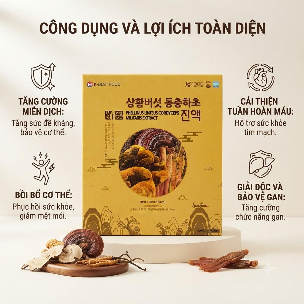 Nước nấm Thượng hoàng Đông trùng K-Best Food Nước nấm Thượng hoàng Đông trùng K-Best Food