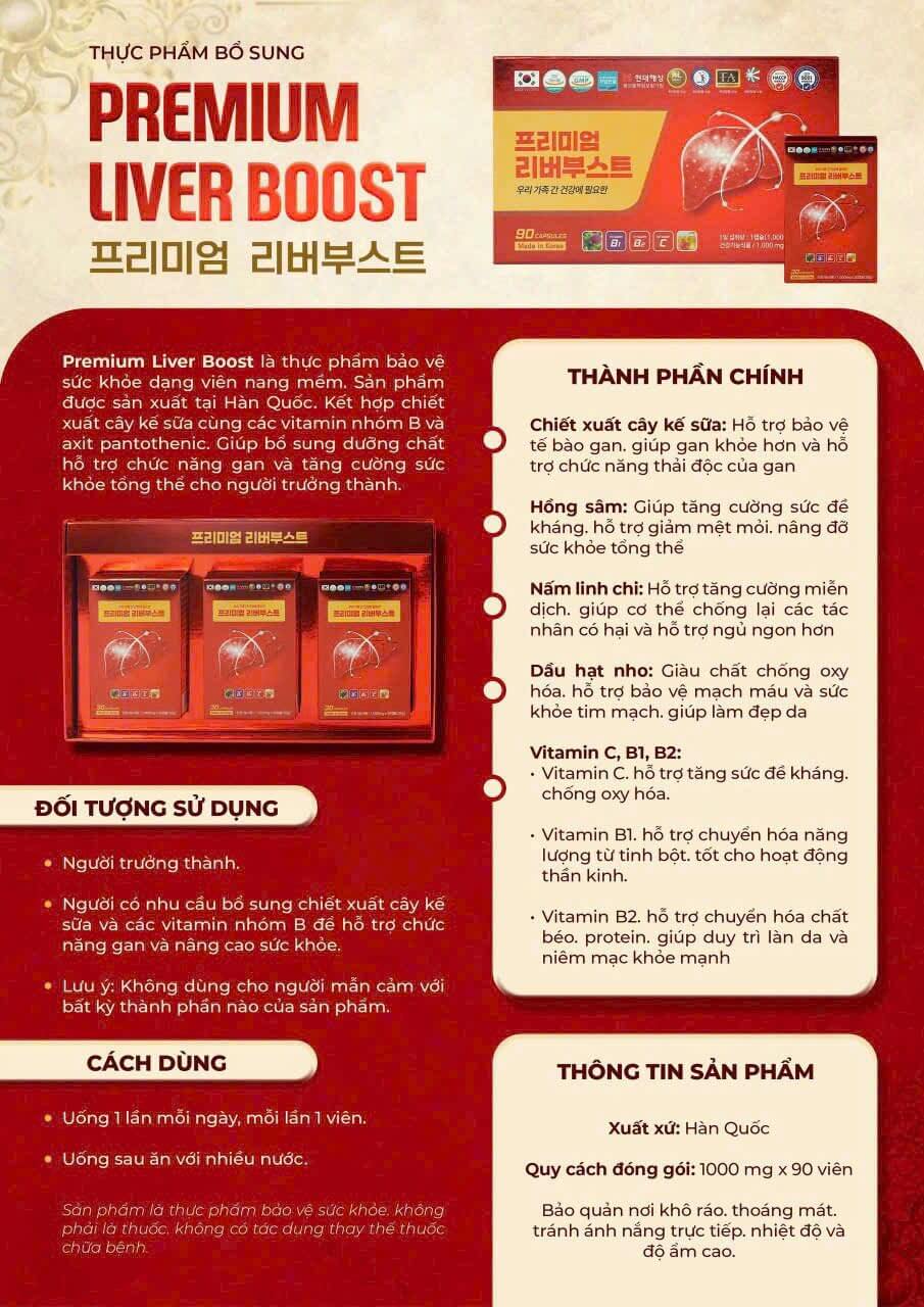 Bổ gan tái tạo tế bào Premium Liver Boost