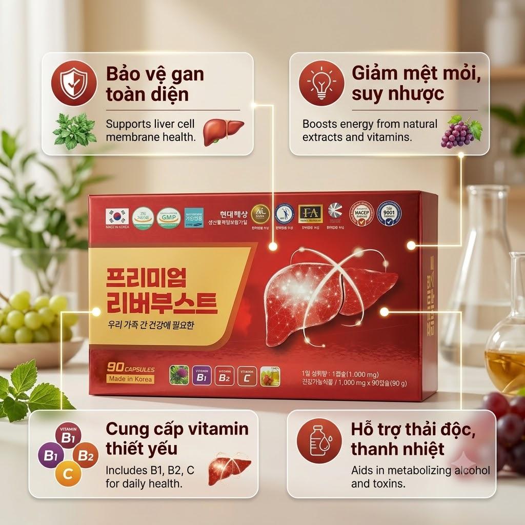 Bổ gan tái tạo tế bào Premium Liver Boost Bổ gan tái tạo tế bào Premium Liver Boost