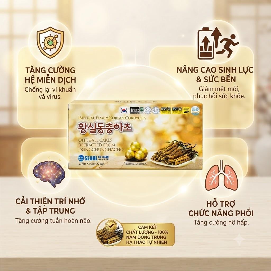 Viên hoàn Đông trùng hạ thảo Hàn Quốc Viên hoàn Đông trùng hạ thảo Hàn Quốc