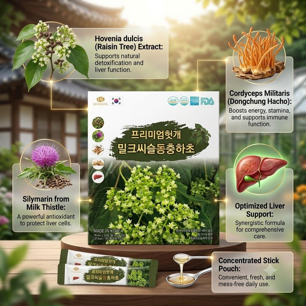Bổ gan Premium Hovenia Dulcis Milk Thistle Cordyceps Bổ gan Premium Hovenia Dulcis Milk Thistle Cordyceps