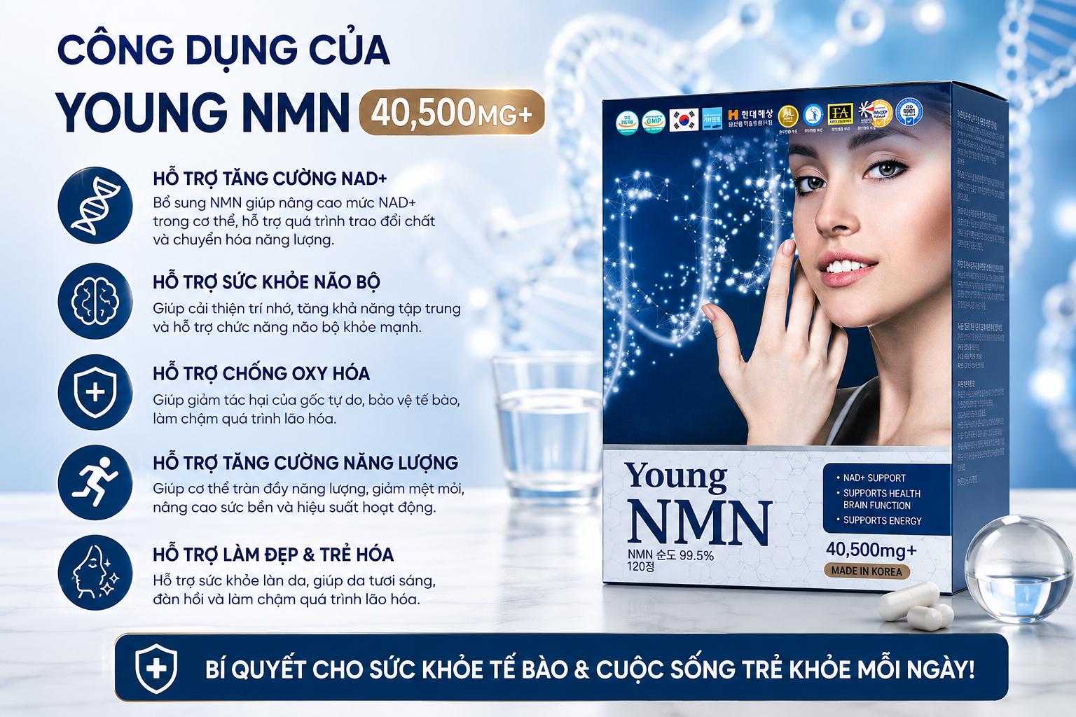 Thực Phẩm Bổ Sung Young NMN 40.500mg+ Thực Phẩm Bổ Sung Young NMN 40.500mg+