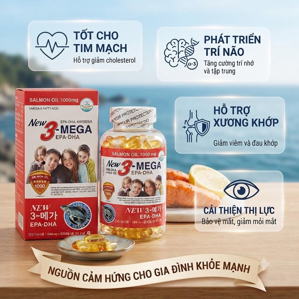Dầu cá hồi Omega 3 New 3-MEGA EPA.DHA Dầu cá hồi Omega 3 New 3-MEGA EPA.DHA