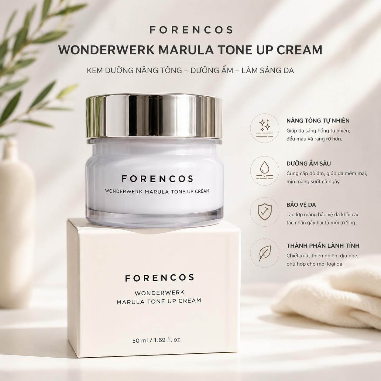 Kem dưỡng da Forencos Wonderwerk Marula Tone Up Cream 50ml Kem dưỡng da Forencos Wonderwerk Marula Tone Up Cream 50ml