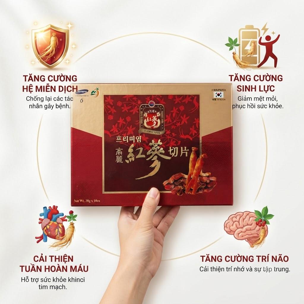 Hồng Sâm Thái Lát Sambok Food 200g Hàn Quốc Hồng Sâm Thái Lát Sambok Food 200g Hàn Quốc