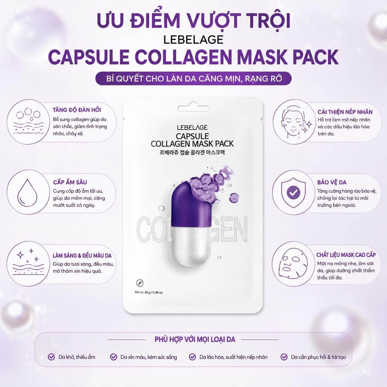 Mặt nạ Lebelage Capsule Collagen Mask Pack Hàn Quốc Mặt nạ Lebelage Capsule Collagen Mask Pack Hàn Quốc