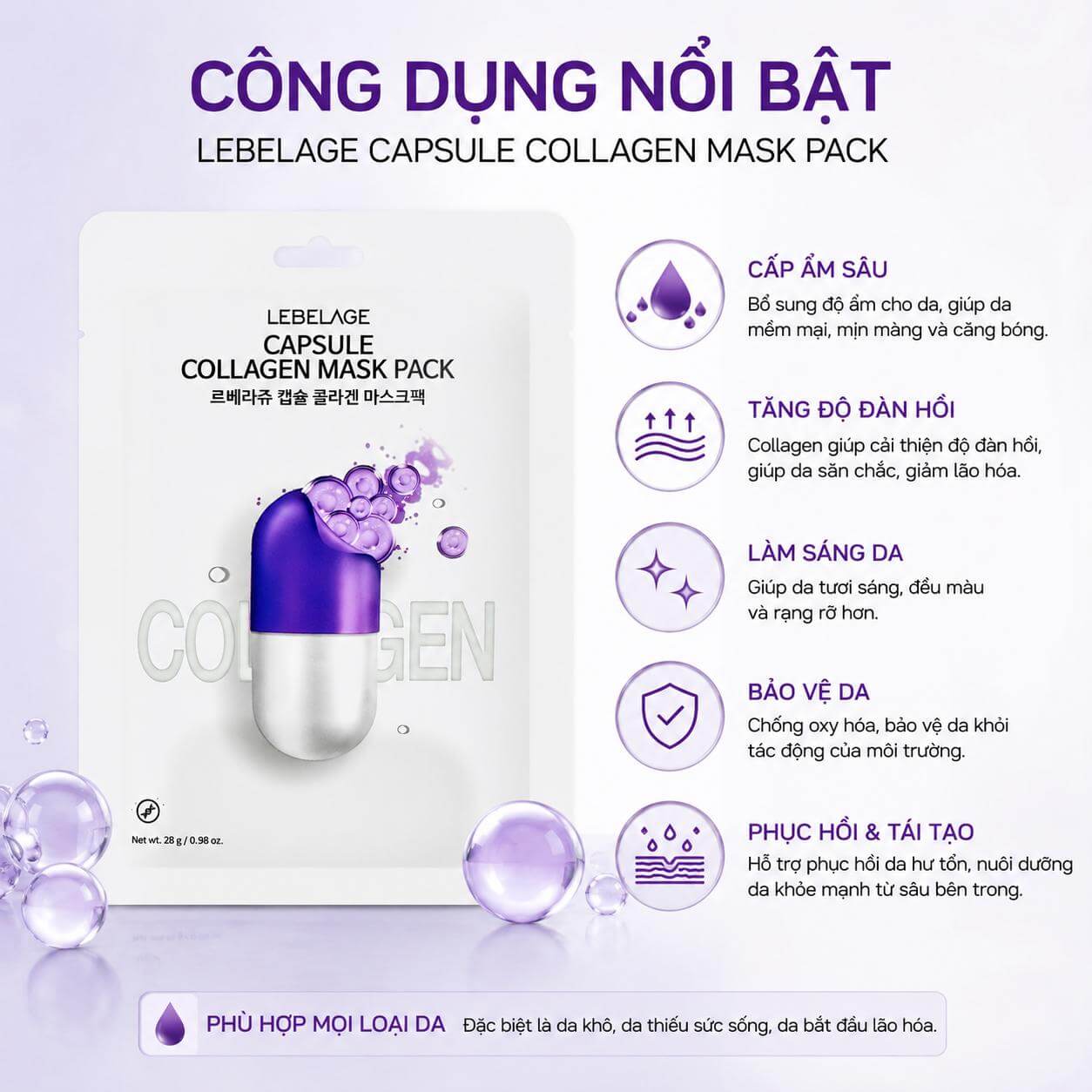Mặt nạ Lebelage Capsule Collagen Mask Pack Hàn Quốc Mặt nạ Lebelage Capsule Collagen Mask Pack Hàn Quốc
