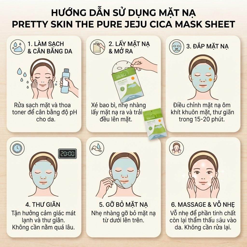 Mặt nạ The Pure Jeju Cica PrettySkin Hàn Quốc 25ml Mặt nạ The Pure Jeju Cica PrettySkin Hàn Quốc 25ml