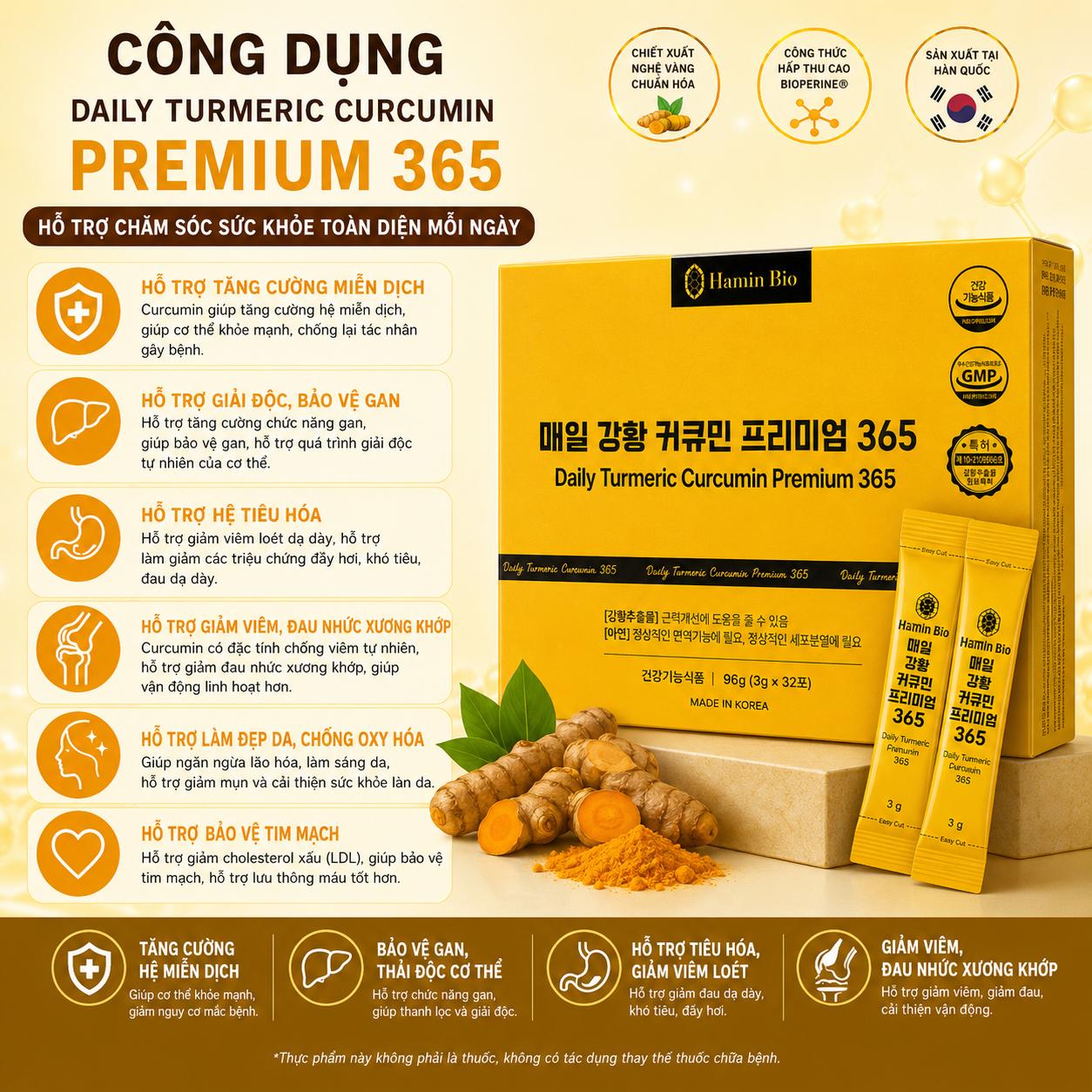 Nghệ Hamin Bio Daily Turmeric Curcumin Premium 365 Hàn Quốc