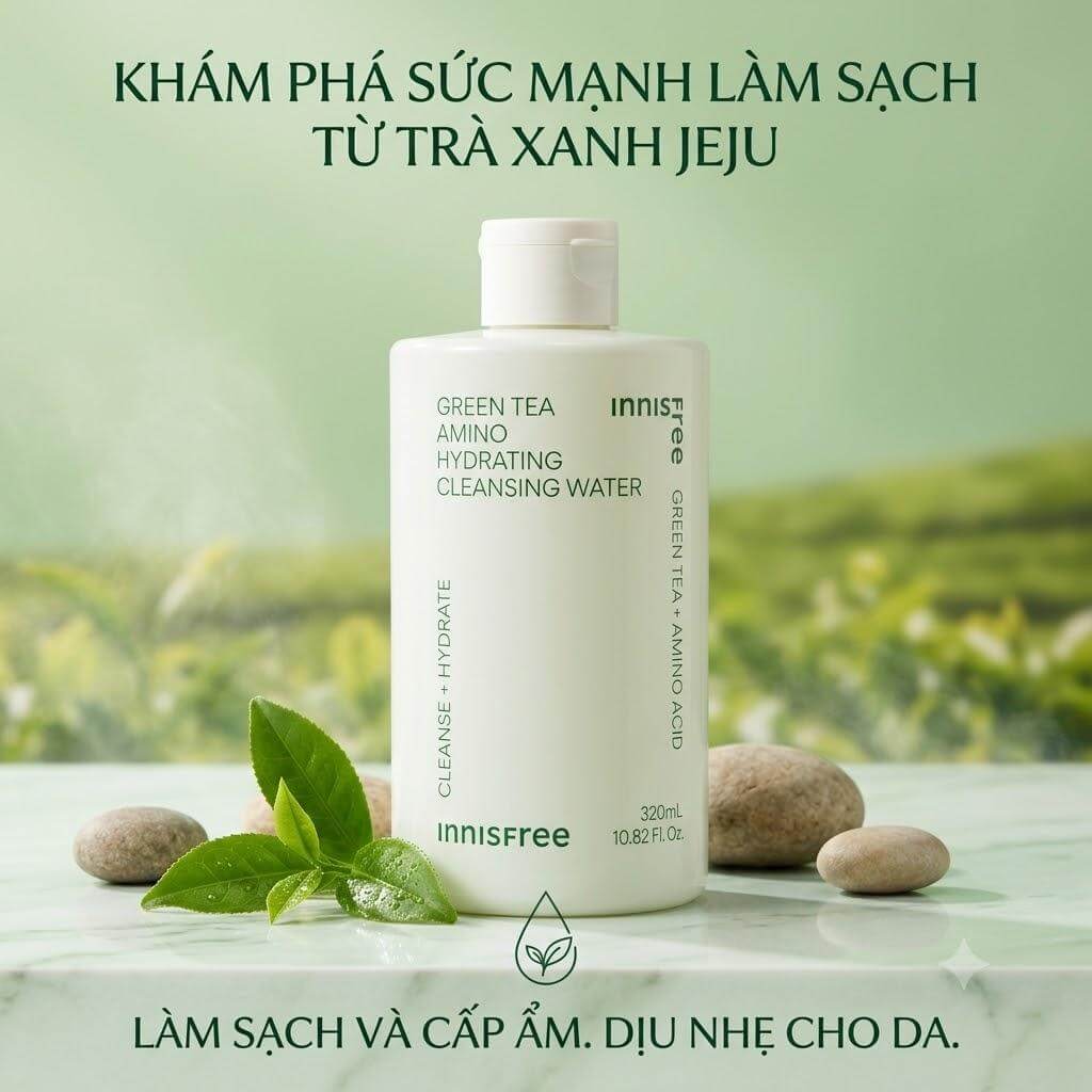 Nước Tẩy Trang Innisfree Green Tea Amino Hydrating Cleansing Water 320ml