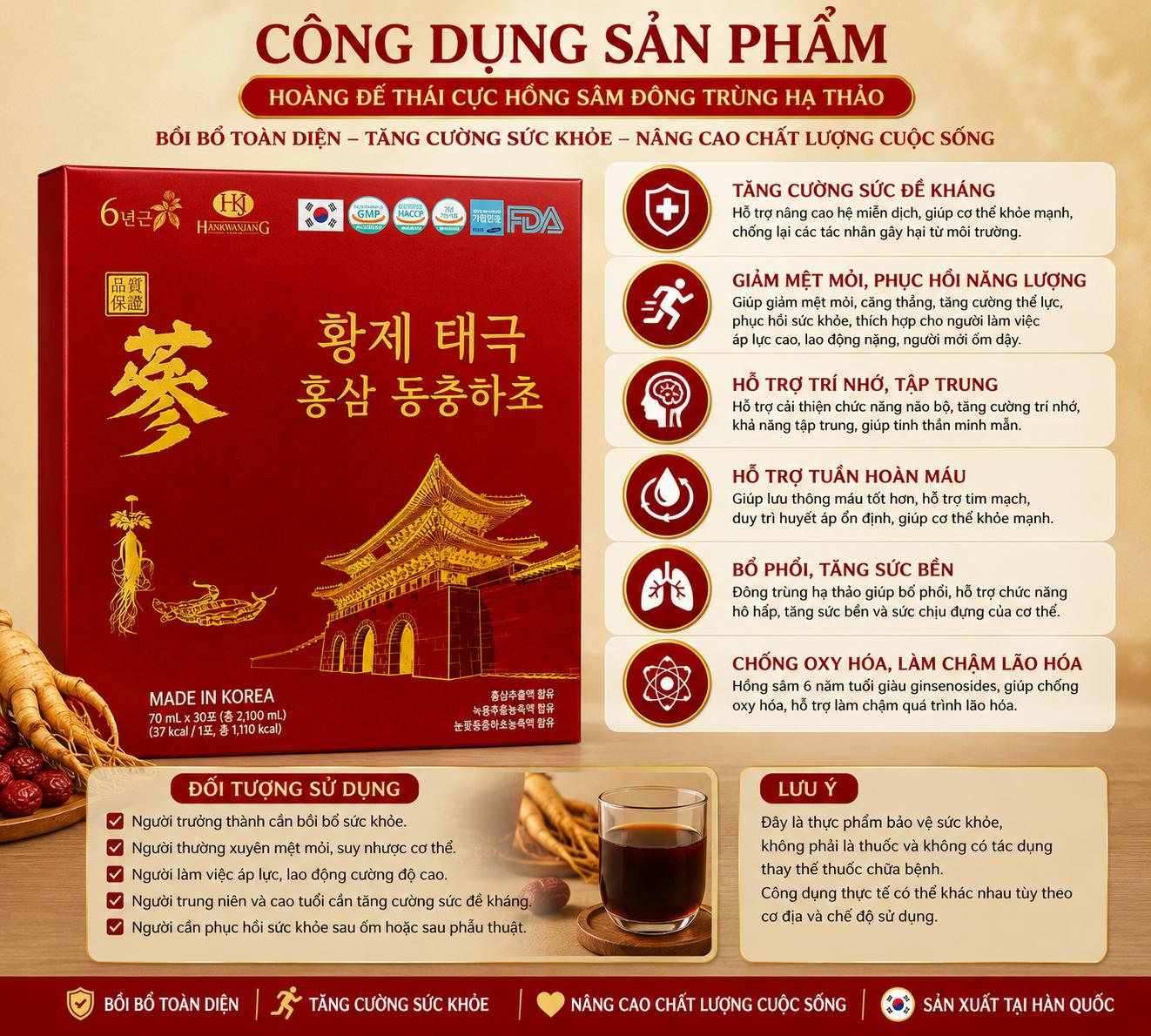 Nước vua Thiên sâm Đông trùng Hankwanjang Nước vua Thiên sâm Đông trùng Hankwanjang