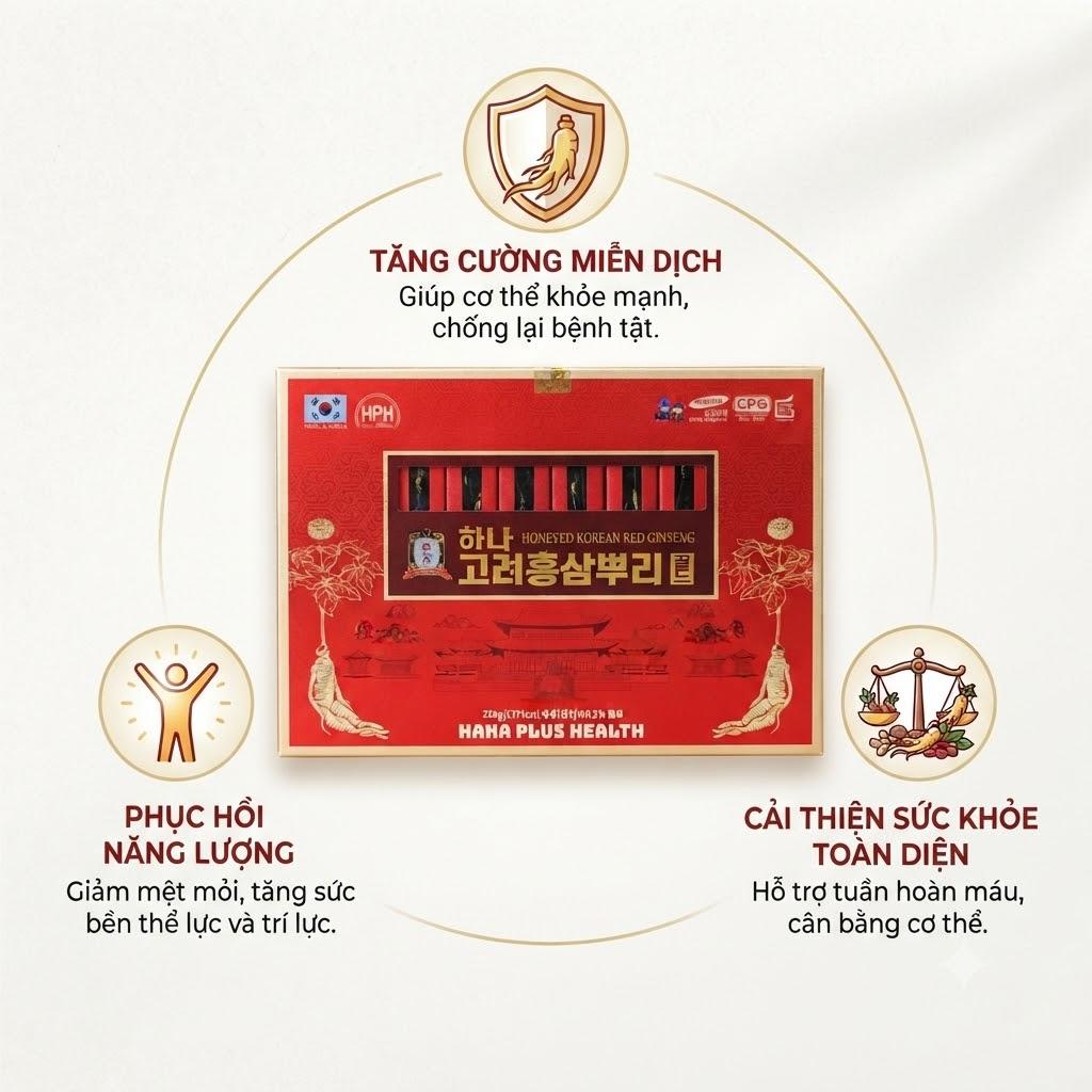 Sâm Nguyên Củ Tẩm Mật Ong Hana Plus Health Sâm Nguyên Củ Tẩm Mật Ong Hana Plus Health