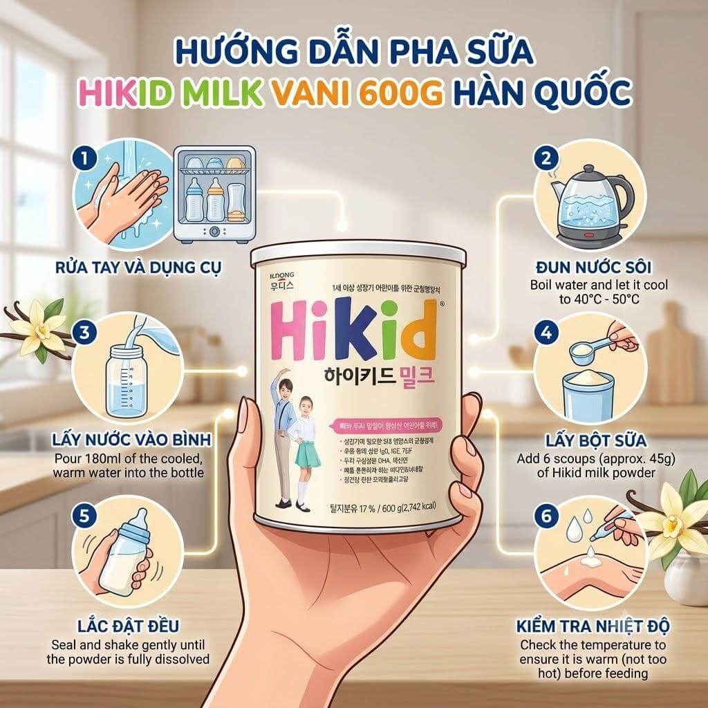 Sữa Hikid Milk Vani 600g Hàn Quốc Sữa Hikid Milk Vani 600g Hàn Quốc