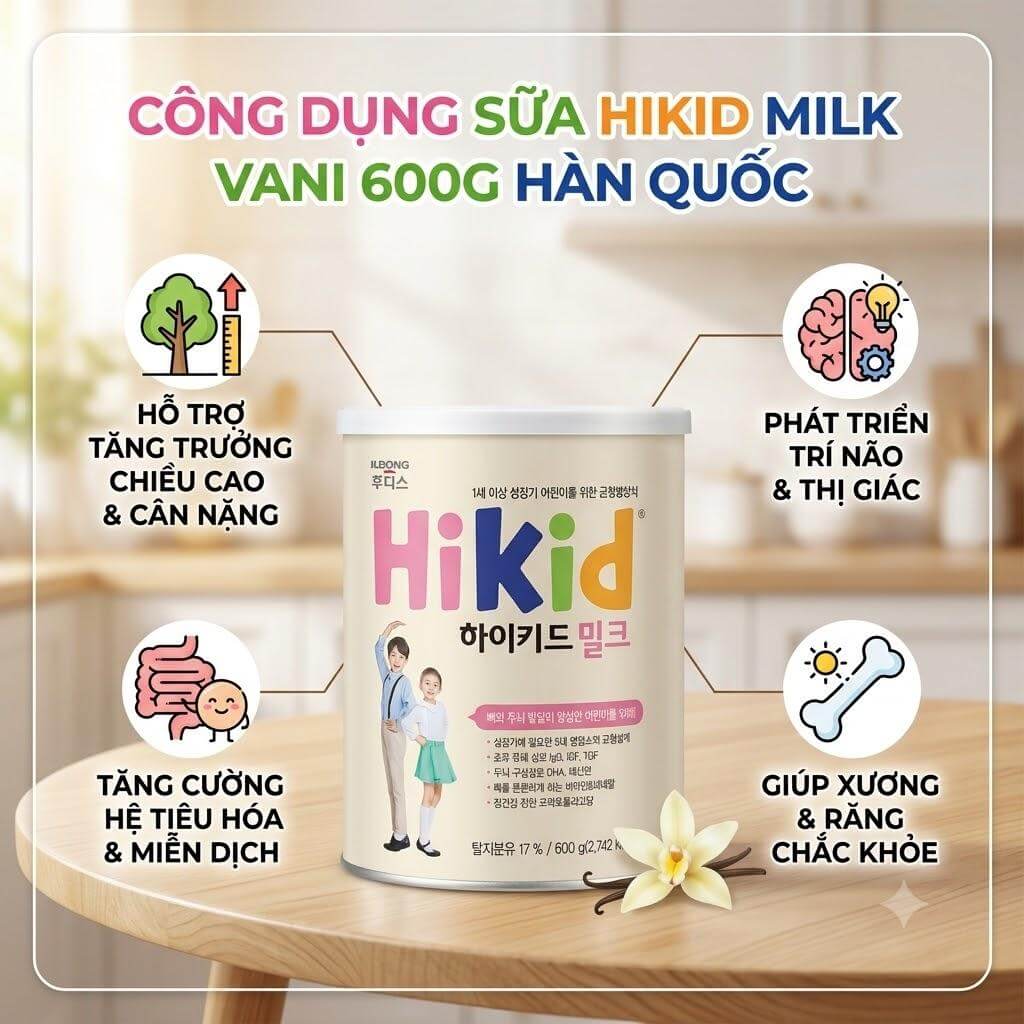 Sữa Hikid Milk Vani 600g Hàn Quốc Sữa Hikid Milk Vani 600g Hàn Quốc