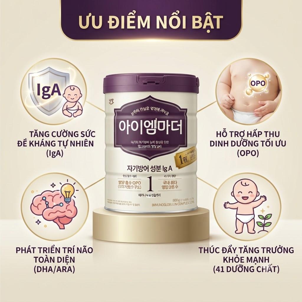 Sữa I Am Mother Số 1 Hàn Quốc 800g Sữa I Am Mother Số 1 Hàn Quốc 800g